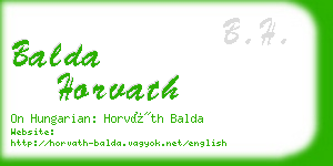 balda horvath business card